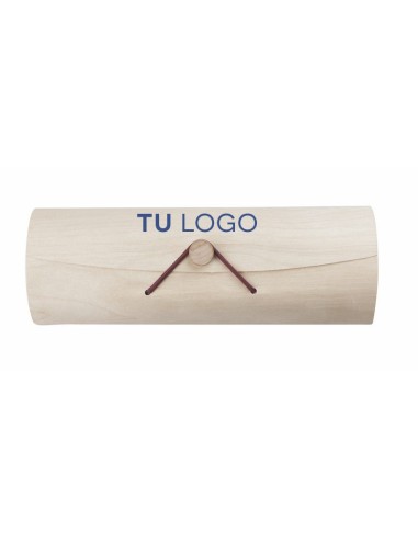 Caja cilíndrica para gafas | Caja de madera para gafas