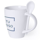 Taza blanca con cuchara