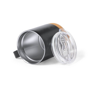 Taza Termo de Acero Inoxidable con base de Corcho 2