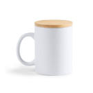 Taza cerámica con tapa de bambú