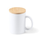 Taza cerámica con tapa de bambú