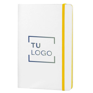 Libreta A5 con gomas de colores | Libreta blanca A5