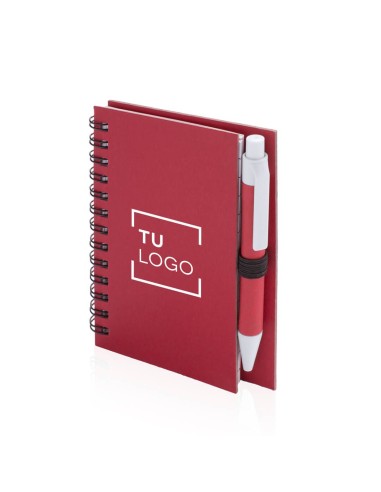 Libreta con bolígrafo de colores | Libreta de cartón reciclado