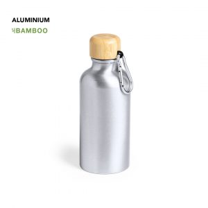Botella de aluminio 400 ml tapón de bambú