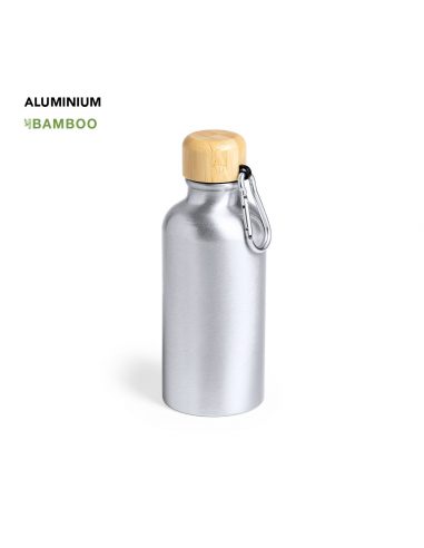 Botella de aluminio 400 ml tapón de bambú