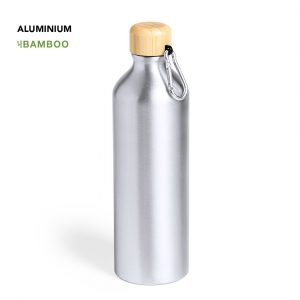 Botella de aluminio 800 ml con tapón de bambú
