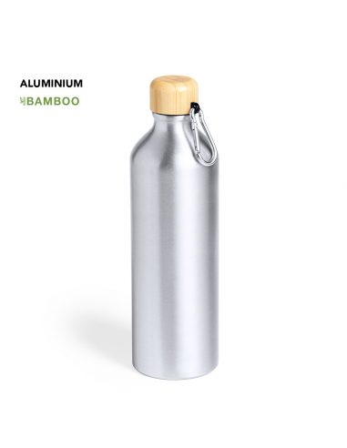 Botella de aluminio 800 ml con tapón de bambú