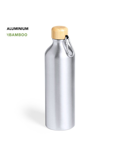 Botella de Aluminio 800 ml con tapón de bambú