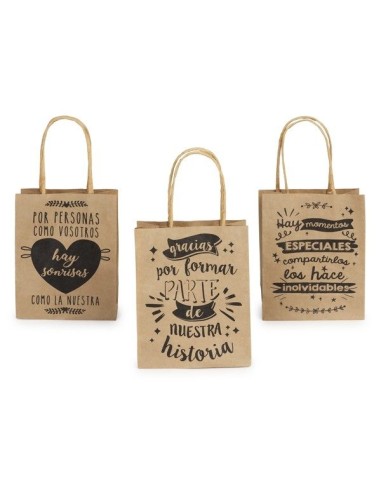 Bolsas para Regalo con Frases de Agradecimiento