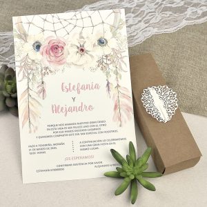 Invitación de boda atrapasueños