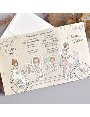 Invitación de boda con hijos