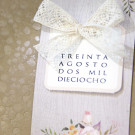 Invitación de boda con lacito