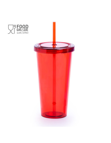 Vaso con pajita de colores