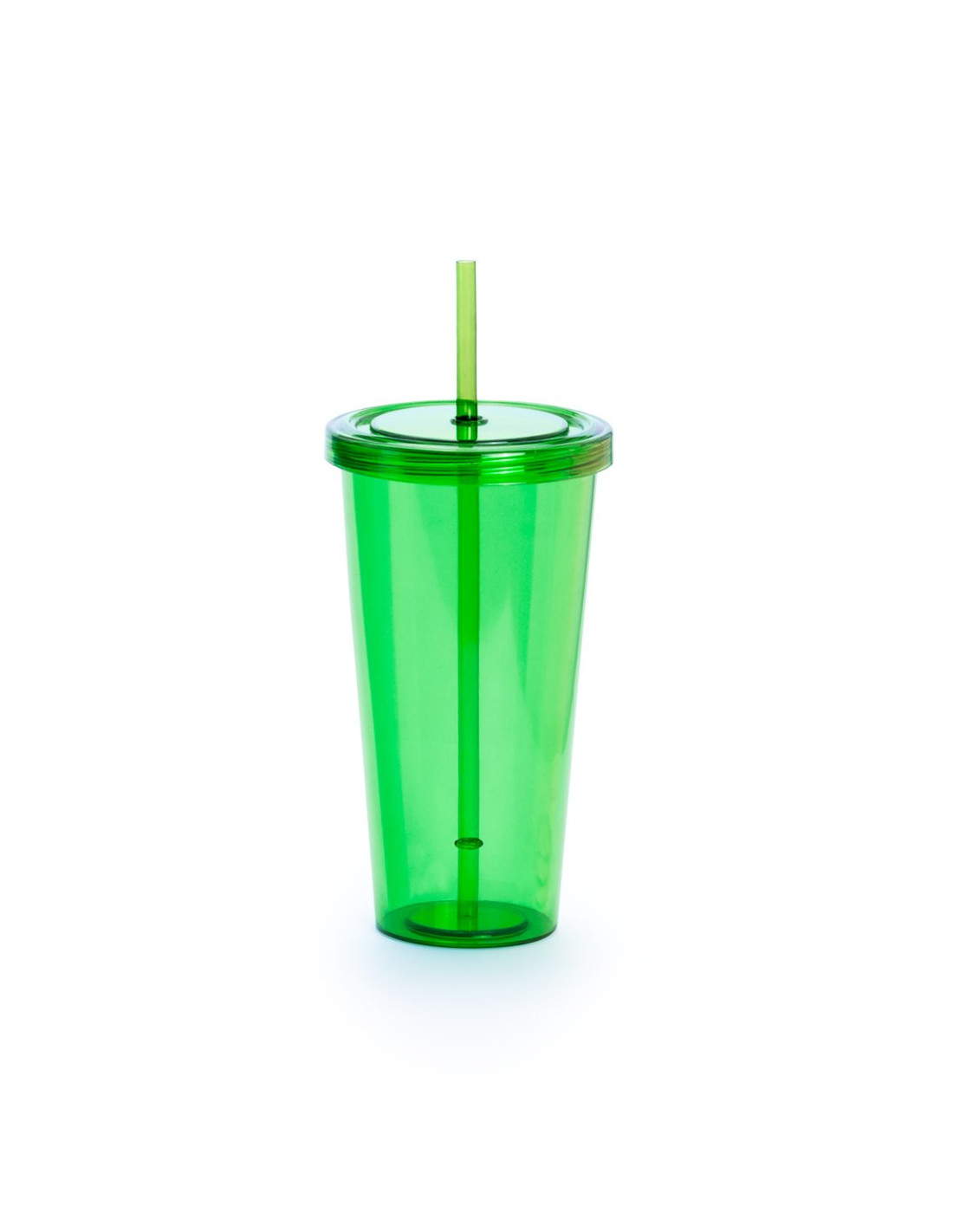 AUTHENTIC Vaso con pajita transparente A 17 cm - Ø 8,5 cm