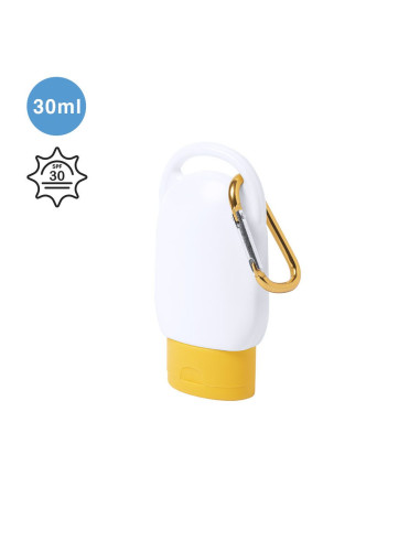 Crema solar con mosquetón