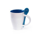 Taza bicolor con cuchara