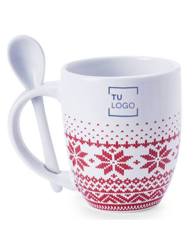 Taza de Navidad estilo nórdico con cuchara