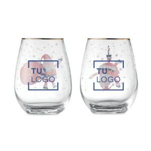 Vasos Navideños de Cristal con Papá Noel 2