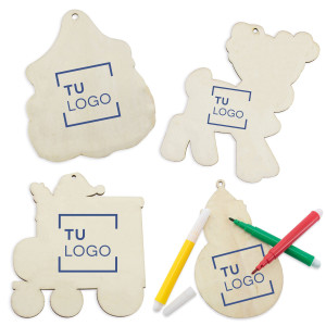 Figuras de madera navideñas para colorear 2