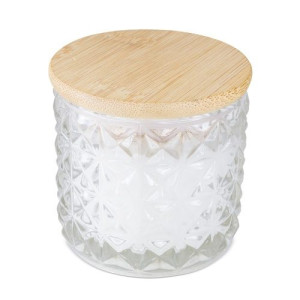 Vela de Cristal con Tapa de Bambú 2