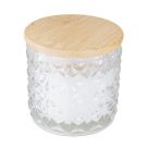 Vela de cristal con tapa de bambú