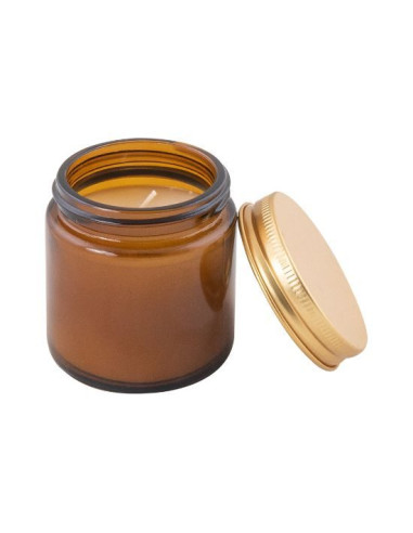 Vela aromática de cristal y metal