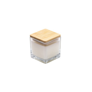 Vela Cuadrada con Tapa de Bambú 2