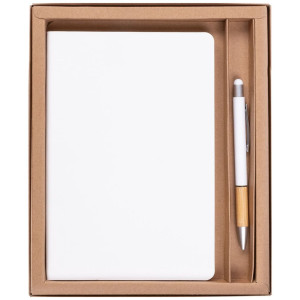 Set de Libreta PU y Bolígrafo con Bambú Personalizables 2