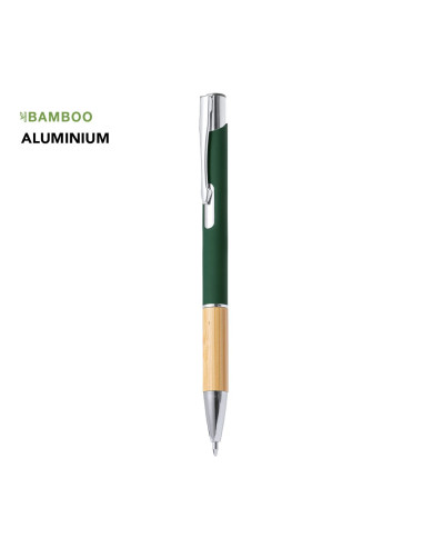 Bolígrafo de aluminio y bambú