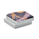 Chal de poliéster reciclado y satinado con estampado ornamental