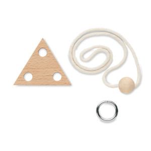 Rompecabezas de madera forma de triángulo en caja de papel reciclado 2