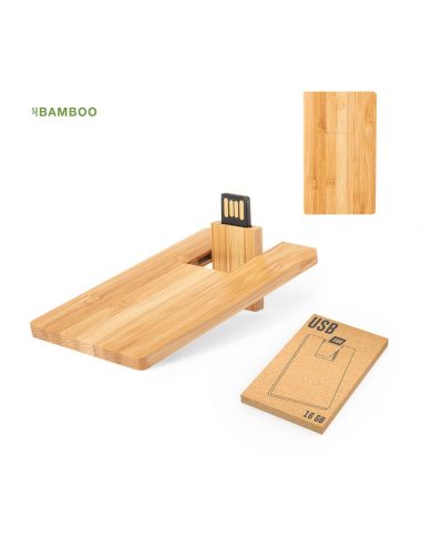 Memoria USB tarjeta de bambú