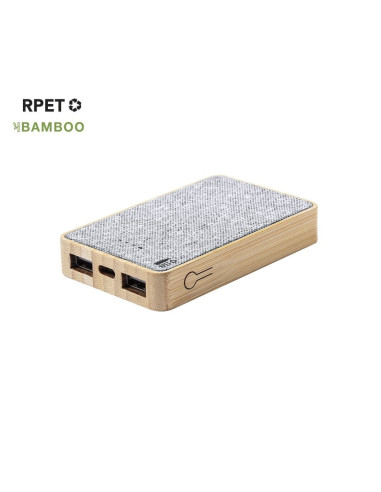 Power bank de RPET y bambú