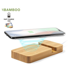Powerbank de Bambú con Cargador Inalámbrico 15W