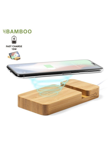 Powerbank de Bambú con Cargador Inalámbrico 15W