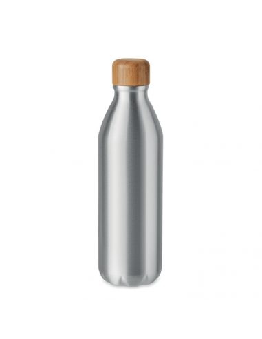 Botella de aluminio 550 ml con tapón de bambú