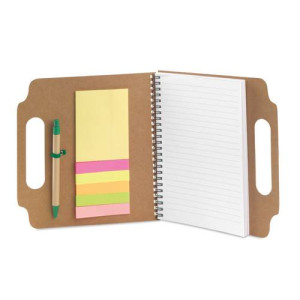 Carpeta con notas adhesivas y bolígrafo | Carpeta post it