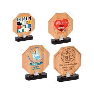 Trofeo Octogonal de Madera de Haya 2