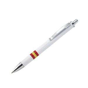 Bolígrafo blanco con bandera de España | Bolígrafo España 2