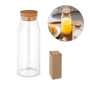 Jarra de Vidrio Reciclado con Tapa de Corcho 1L 2