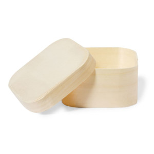 Caja de Presentación Cuadrada de Madera Natural 2