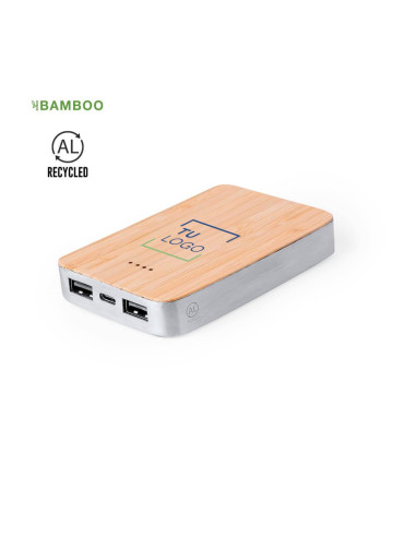 Power bank 5000 mAh de bambú