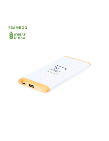 Power bank de bambú y caña de trigo