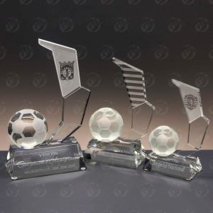Trofeo de cristal BOTA DE FÚTBOL
