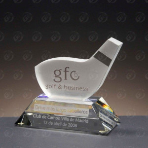 Trofeo de cristal para Golf | Trofeo palo de golf 2
