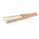 Abanico de varillas de madera con tela de algodón y poliéster