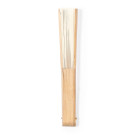 Abanico de varillas de madera con tela de algodón y poliéster