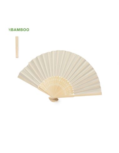 Abanico de bambú y poliéster personalizado