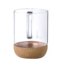 Taza 450ml de cristal de borosilicato con base de corcho