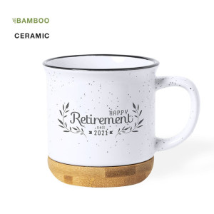 Taza de cerámica vintage 330 ml con base de bambú 2